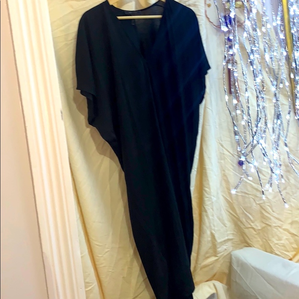 *BCBG* BLACK SHEER MIDI SHEATH DRESS